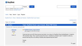 KeyShot Cloud: Log In Issues