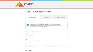 Client Portal Registration - Keystart Portal