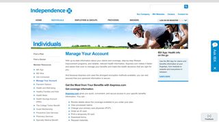Online Account Management | Member Resources | Independence ...