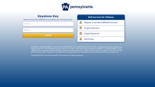 PA Pennsylvania Keystone Key Login Page - Compass