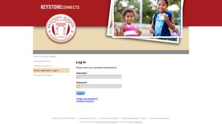 Keystone School - Online Application - Log In - RenWeb