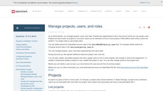 OpenStack Docs: Manage projects, users, and roles