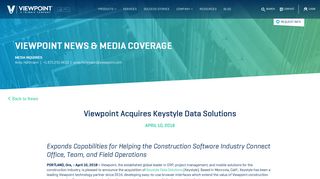 Viewpoint Acquires Keystyle Data Solutions | Viewpoint