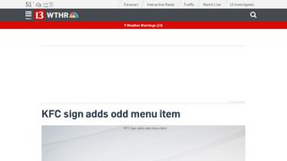 KFC sign adds odd menu item - Trending & Viral News - 13 WTHR ...