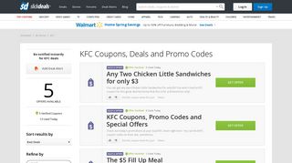 KFC Coupons, Deals, Offers and Promo Codes | Slickdeals