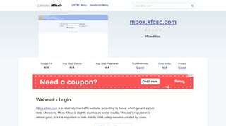 Mbox.kfcsc.com website. Webmail - Login.