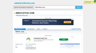 mbox.kfcsc.com at WI. Webmail - Login - Website Informer