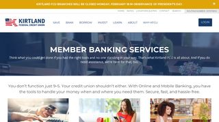 Banking Services | Kirtland Federal Credit Union