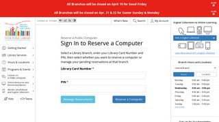 Sign In to Reserve a Public Computer