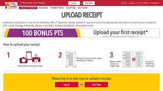 Collect Points Overview | Upload Receipt | Kellogg's Family Rewards™