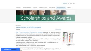 Announcement for KFUPM Aspirants - Important Links