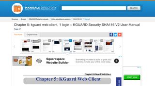 Chapter 5: kguard web client, 1 login | KGUARD Security SHA116.V2 ...