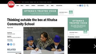 Thinking outside the box at Khalsa Community School | Toronto Sun