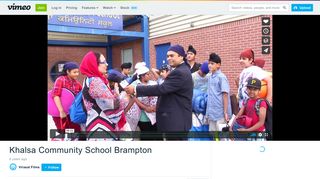 Khalsa Community School Brampton on Vimeo