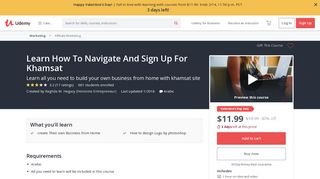 Learn How To Navigate And Sign Up For Khamsat | Udemy