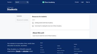Students | Resources | Khan Academy