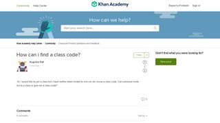 How can i find a class code? – Khan Academy Help Center