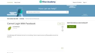 Cannot Login With Facebook – Khan Academy Help Center