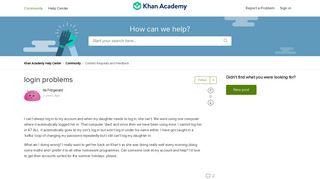 login problems – Khan Academy Help Center