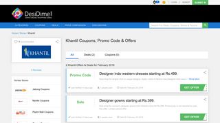 Khantil Coupons, Promo code, Offers & Deals - January 2019