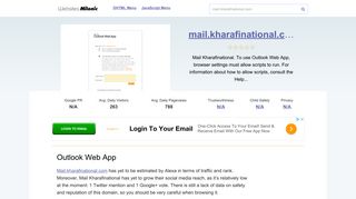 Mail.kharafinational.com website. Outlook Web App.