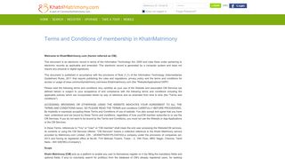 Terms and Conditions - Khatri Matrimony, Matrimony, Indian Matrimony