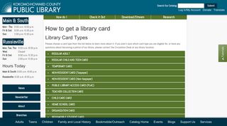 Library Card - Kokomo-Howard County Public Library