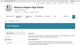 Parent portal - Killarney Heights High School