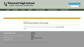 Power School Student /Parent Login - Kennett High School