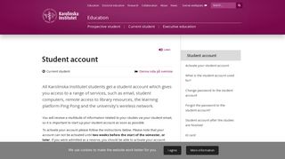Student account | Education | Karolinska Institutet