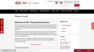 Finance Center | Kia of Carson