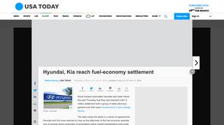 Hyundai, Kia reach fuel-economy settlement - USA Today