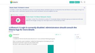 Kibana 6.1-Login is currently disabled. Administrators should consult ...