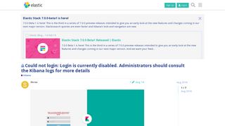 Could not login: Login is currently disabled. Administrators should ...