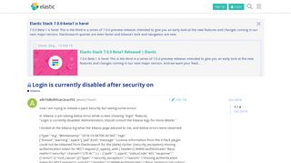 Login is currently disabled after security on - Kibana - Discuss the ...