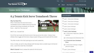 Tennis Kick Serve Tomahawk Throw - Top Speed Tennis