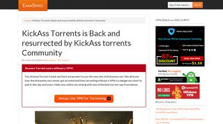 KickAss Torrents is Back and resurrected by KickAss torrents Community