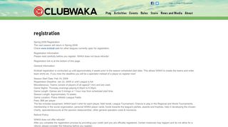 registration | CLUBWAKA Sport & Social Club