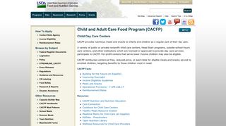 Child Day Care Centers | Food and Nutrition Service