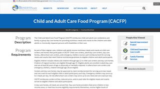 Child and Adult Care Food Program (CACFP) | Benefits.gov