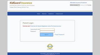 Parents Login Page - Kidguard Insurance