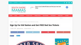 Sign Up For Kid Nation and Get FREE Red Sox Tickets – South Shore ...