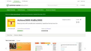 Achieve3000: KidBiz3000 Review for Teachers | Common Sense ...