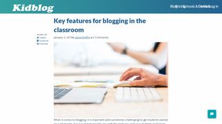 Key features for blogging in the classroom – Kidblog