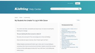 My students are unable to log in with Clever – Support - Kidblog
