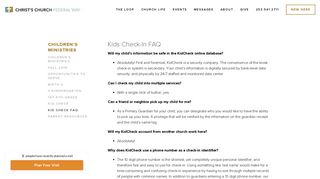 Kid Check FAQ — Christ's Church FW