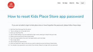 How to reset Kids Place Store app password - Kiddoware