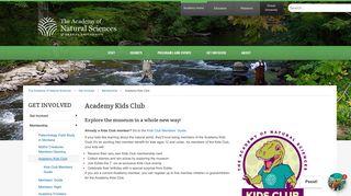 Academy Kids Club | Membership - The Academy of Natural Sciences ...