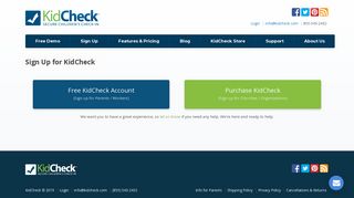 Sign Up for KidCheck - KidCheck