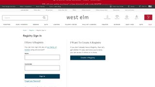 Registry Login & Registry Sign-In | west elm